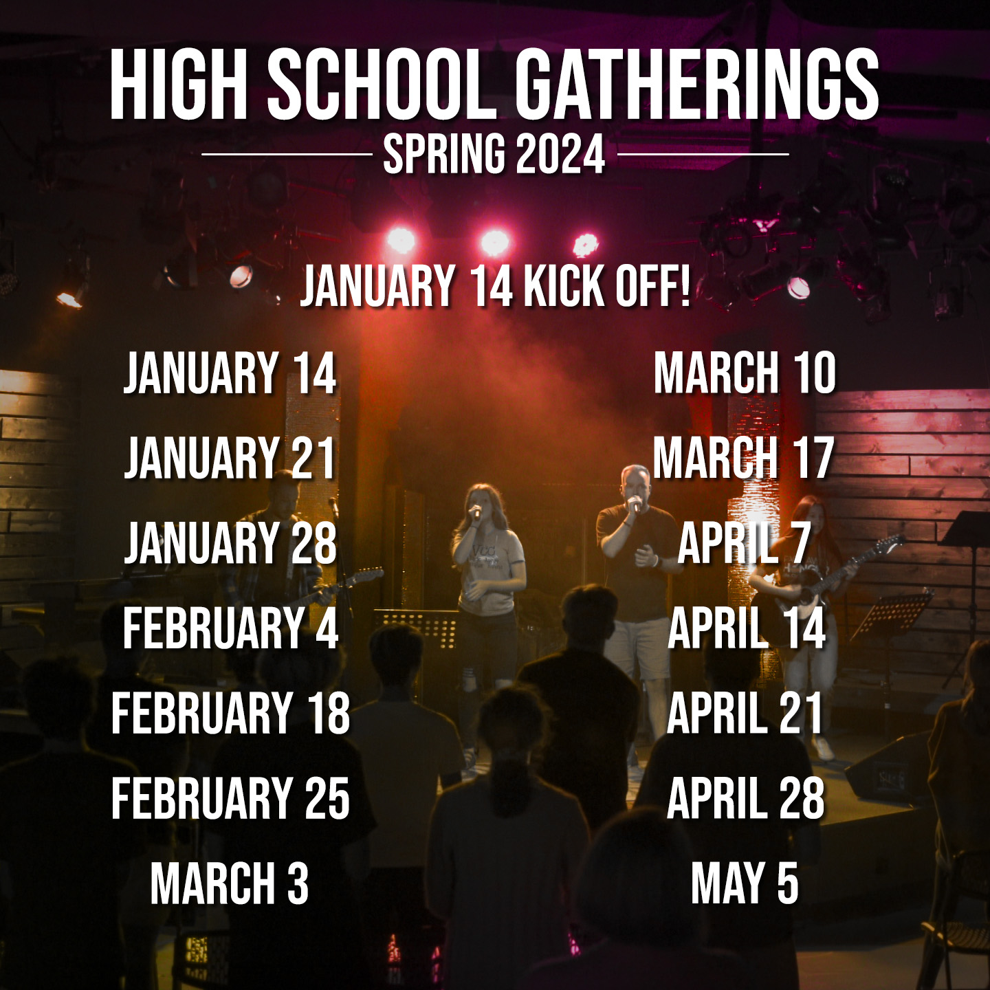 High School Gathering Spring Schedule 2024
